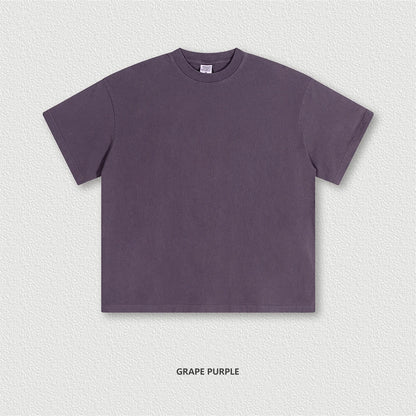 ZODF New Spring Summer 200gsm Washed Cotton T Shirts For Men Unisex Women Retro Casual Basic Solid T-Shirt Brand Tees HY0775