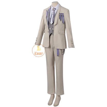 Love and Deepspace Xavier Cosplay Costume Wig Birthday Outfit Uniform Suit Brooch Halloween Party for Women Men Carnival Props