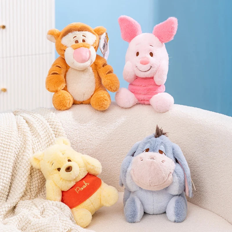Disney Original Lovely Tigger Eeyore Plush Toy With Magnet Stuffed Shy Pooh Bear Piglet Doll Soft Anime Plushies Birthday Gifts