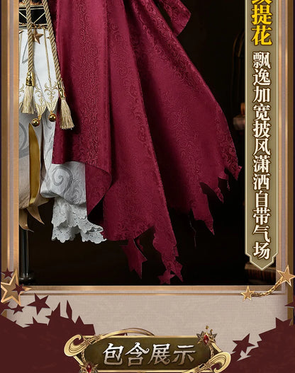 Identity V Hullabaloo Mike Morton Brightest Star Cosplay Costume Wig Uniform Hat Props Halloween Party for Women Men Carnival