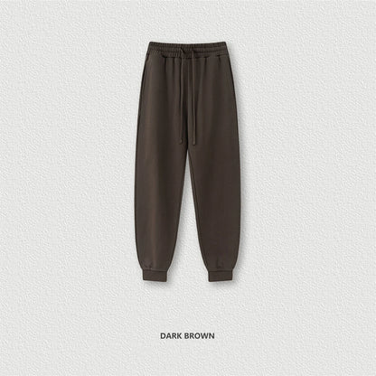 ZODF 2024 Autumn Winter Unisex Solid Sweatpants Heavyweight 440gsm Casual Loose Fit Sport Joggers HY0890 - Dark Brown