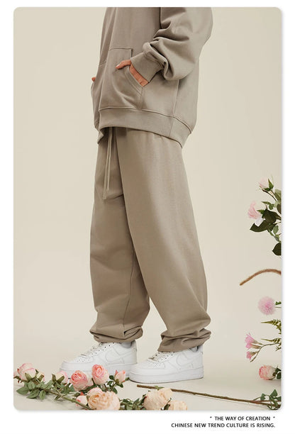 ZODF New Men Heavy Weight 440gsm Solid Sweatpants Unisex Loose Basic Casual Comfortable Sport Pants Joggers Streetwears HY0628