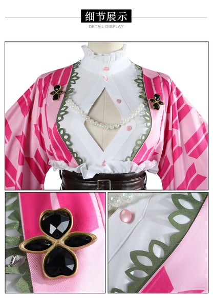 Kanroji Mitsuri Cosplay Costume Set Women Polyester
