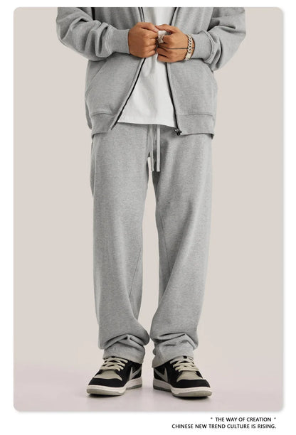 ZODF New 2025 Autumn Men's 445GSM Sweatpants Unisex High Street Soft Knitted Straight Pants Brand Streetwears Tracksuits HY0382