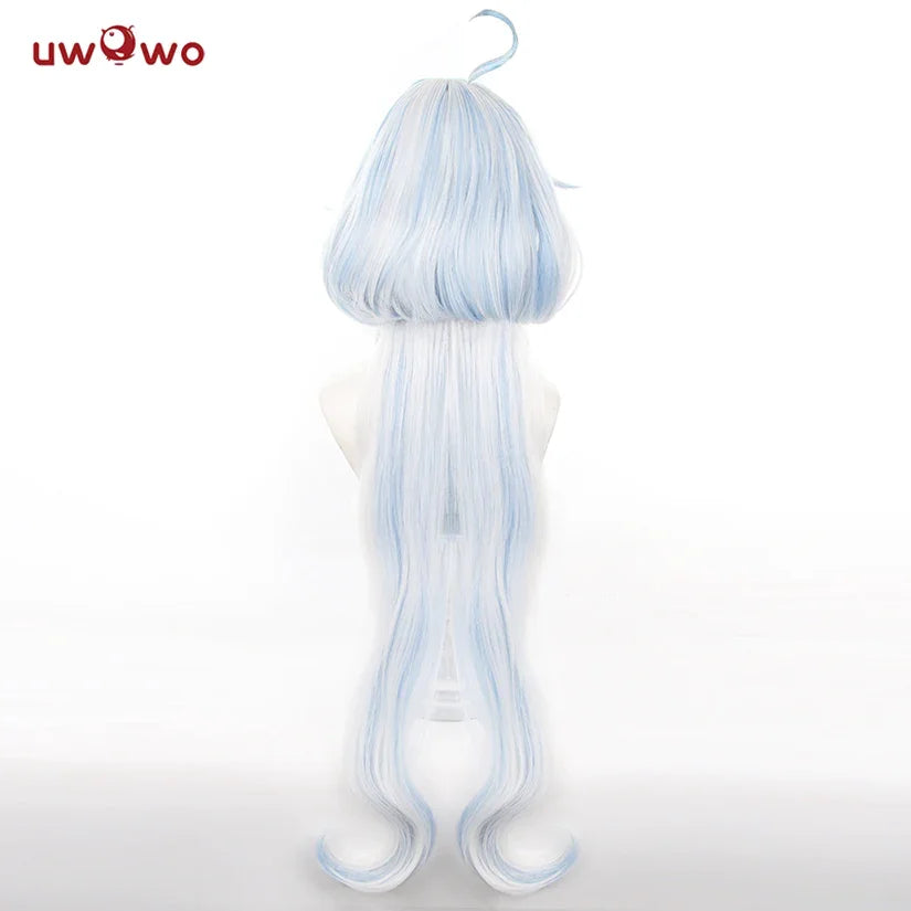 UWOWO Furina Cosplay Wig Game Genshin Impact Furina Fontaine Cospaly Wig Light Blue And Silver Long Hair