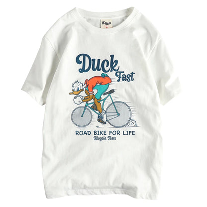 Summer New American Retro Short-sleeved O-neck Letter Printed T-shirt Men's Fashion Simple 100% Cotton Washed Casual Sport Tops