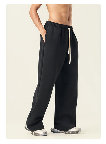 ZODF Casual 350gsm Fleece Unisex Loose Fit Wide Leg Straight Pants Warm Sport Trousers Winter HY0037