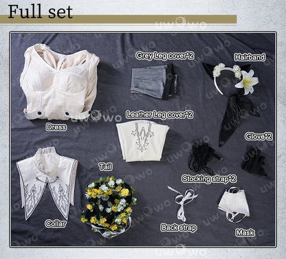 LAST BATCH UWOWO Game 2B Collab White Cosplay Costume Maid Dress Halloween Costume