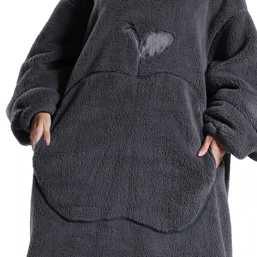 Women Hoodies Autumn Winter Extra Long Oversized Loungewear Clothes Couple Hoody Pajamas Warm Blanket Hoodie Plush Men Homewear