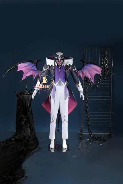 Genshin Impact Durin Cosplay Costume Wig Uniform Headwear Wings Festival Halloween Party for Women Men Girls Role Play Outfit