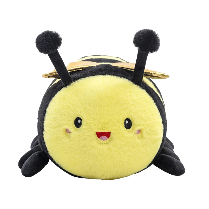 ZU Cute Flower Face Honey Bee Plush Toy Lovely Shark & Bee Caterpillar Ladybug Stuffed Soft Dolls Gift for Girl Boy Home Decor