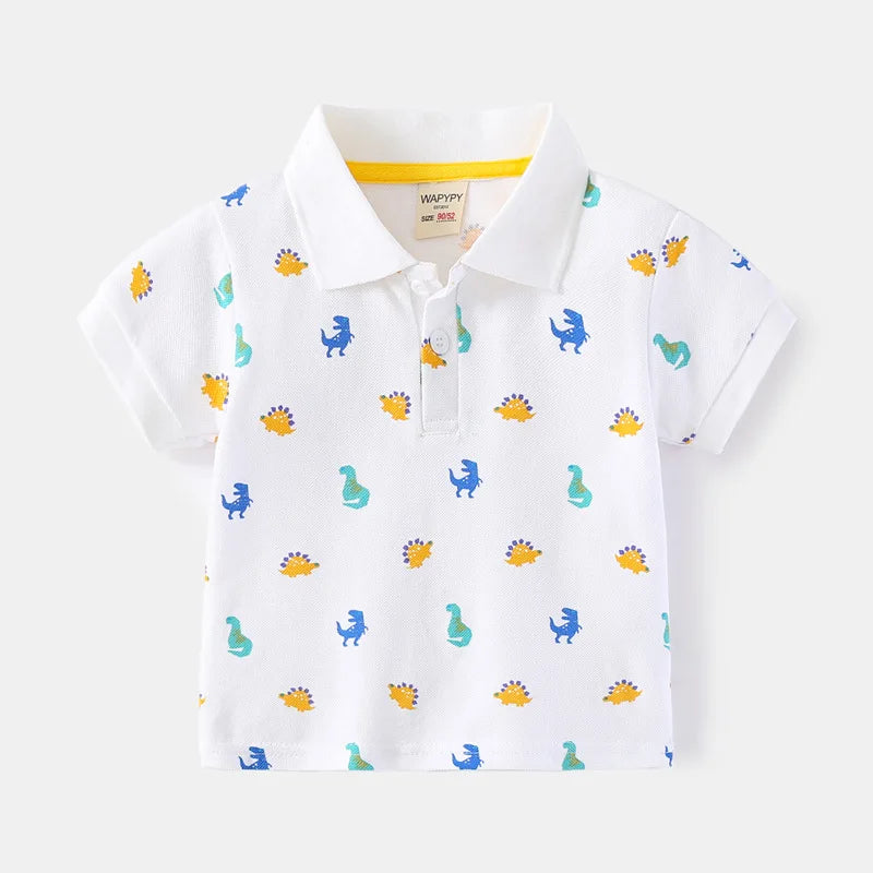 Yellow Polos for Boys Tops Cotton Korean Summer T Shirt with Collar Fashion Toddler Boy's Shirts Baby Clothes 0 to 3 6 9 Months