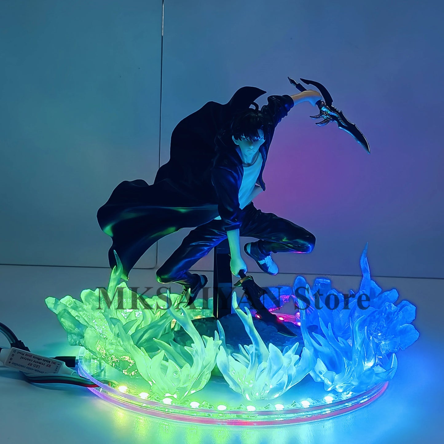 Anime Solo Leveling Sung Jinwoo Excite Motions Action Figure Toys DIY Atmosphere Lamp PVC Model Collection Figurine