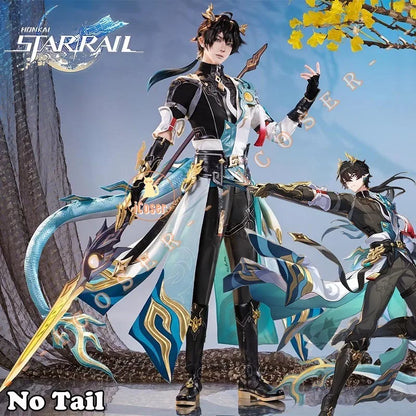 Honkai Star Rail Dan Heng Cosplay Costume Wig Permansor Terrae Uniform New Skin Outfit Headwear Halloween Party for Women Men