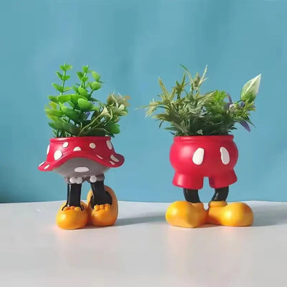 Disney Mickey Minnie Flower Pots Cartoon Mini Creative Resin Plant Pot Succulents Plants Bonsai Pots Home Decoration Gift
