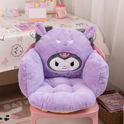 Sanrio Thickened Seat Cushion Kuromi My Melody Cinnamoroll Pochacco Sitting Cushion Chair Back Cushion Non-slip Comfortable
