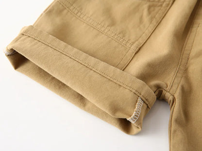 100Cotton Kids Shorts for Boys Toddler 2 to 3 4 5 6 7 8 Yrs 2025 Casual Army Green Children Shorts Cargo Shorts Side Big Pockets