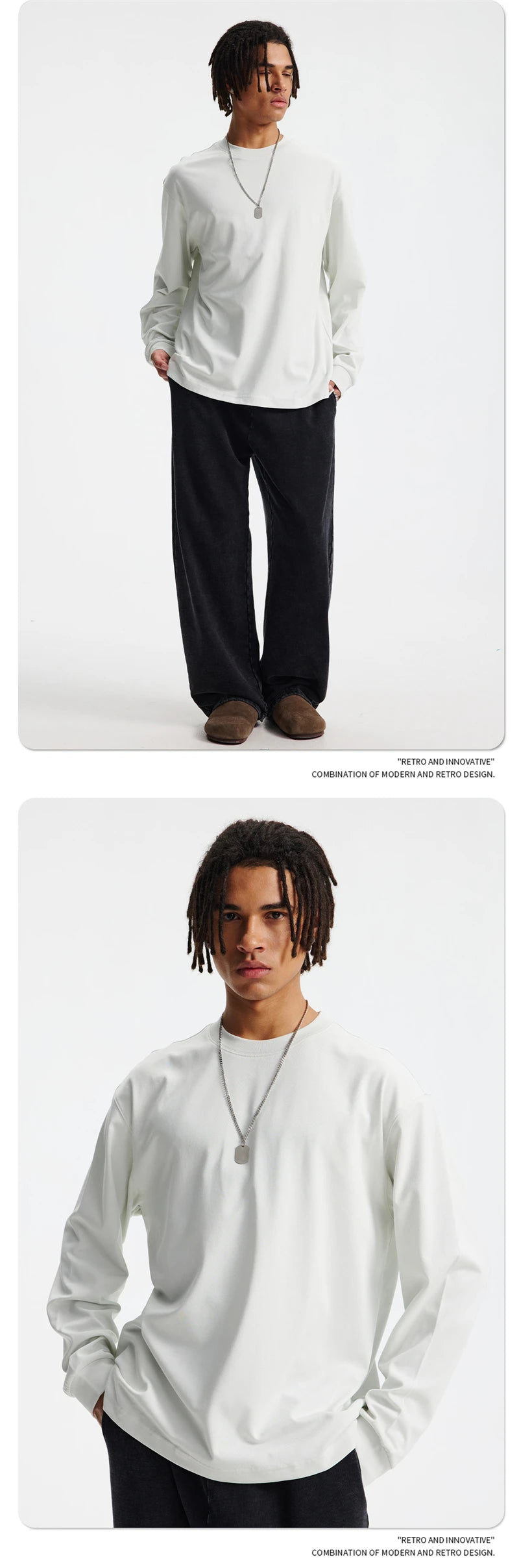 ZODF Trendy Autumn Full Sleeve 245gsm T-Shirts For Men Unisex Loose Solid Quick Dry Antibacterial T Shirt Brand Tees HY1162