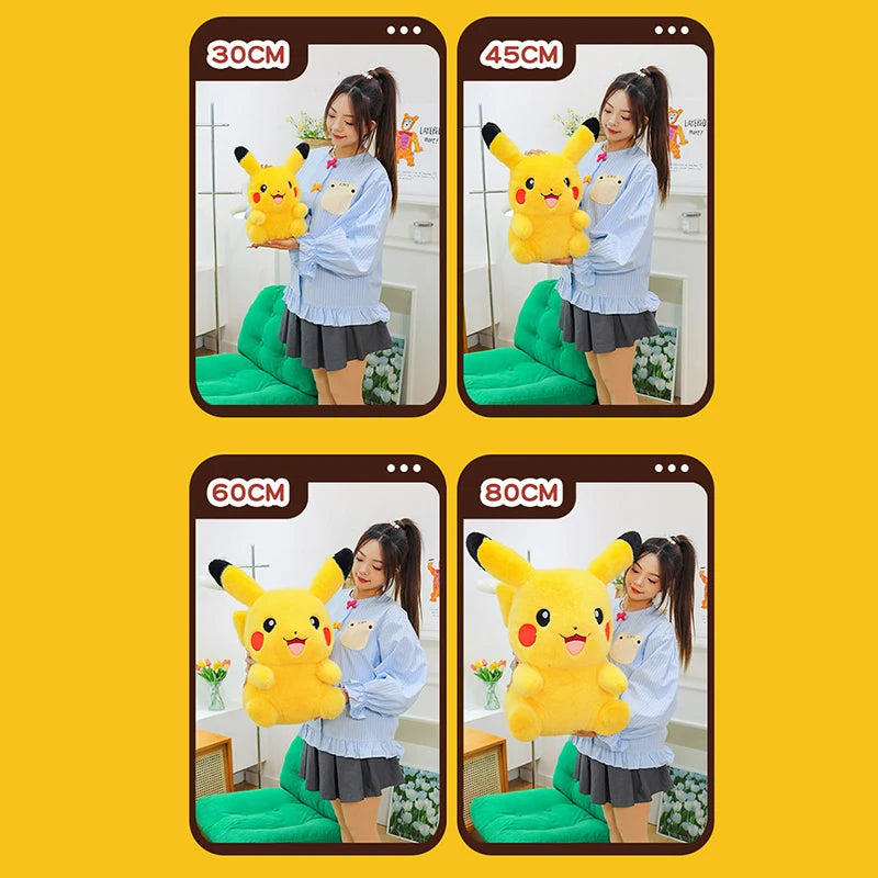 35/80cm Pokemon Plush Doll Pikachu Huge Rabbit Plush Pokémon Plushie  Anime Stuffed Toys Pikachued Soft Pillow Gift for Children