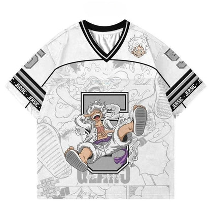 5 Jersey One Piece Luffy Gear 5 Anime Korean Style Kpop Baseball Hockey T-shirt Fashion Streetwear Anime Daily Unisex Tops Tees