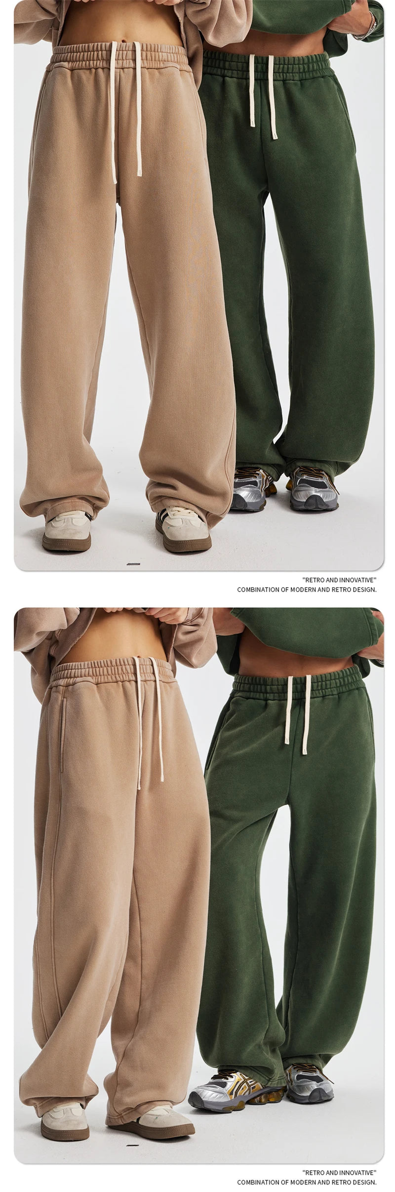 ZODF New 2025 Winter Batik Washed Man Fleece Pants Unisex High Street Distressed Thick Warm Straight Trousers Sweatpants HY1166