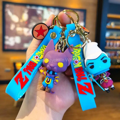 Kawaii Anime Dragon Ball Keychain Z Super Saiyan Son Goku Bulma Broly Piccolo Majin Buu Series Car Pendant Keyring Toys Gifts