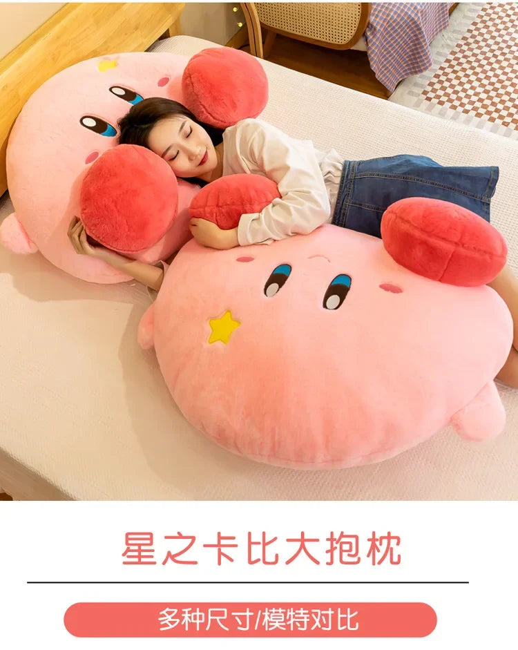 90cm Big Size Star Kirby Kawaii Cartoon Anime Plush Stuffed Doll Room Decorated with Cute Plushies Pillow Children Holiday Gift
