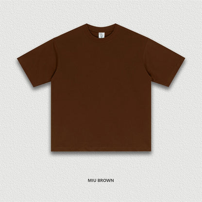 ZODF New 2025 Men Basic Solid 255gsm Cotton T-Shirts Unisex Loose Breathable Comfortable T Shirt Brand Clothes HY0973