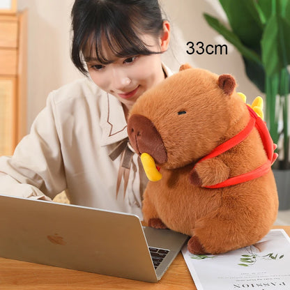 New Arrival Capybara Plushies Xmas Birthday Party Decor Capibara Soft Toys Cute Chips Bag Cake Capybara Stuffed Toy Kids Gift