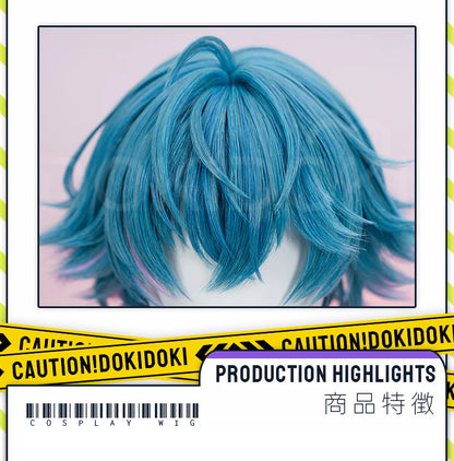IN STOCK Brant Wig Game Wuthering Waves Cosplay Wig DokiDoki Men 33cm Short Blue Hair Brant Cosplay Heat Resistant Free Wig Cap