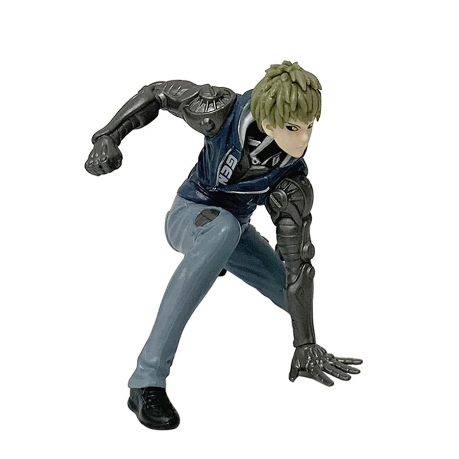 16cm One Punch Man Anime Figure Hoodie Saitama Action Figure Devil Transforms Man Genos Figurine PVC Collection Model Doll Toys
