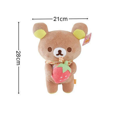 strawberry Rilakkuma Plush Doll Cartoon Bear Toy Kawaii Rilakkuma Room Decor Teddy Bear Plushies Cute Couple Bear Xmas Gift