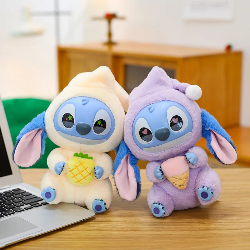 25cm Disney Lilo and Stitch Plush Toy Cartoon Anime Stuffed Kawaii Stich Key Chain Pendant Doll Plushie Kids Birthday Xmas Gifts