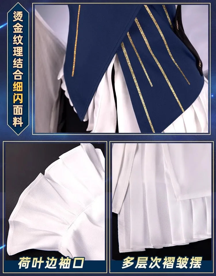 Arknights Aefanyl Logos Cosplay Costume Wig Uniform Earrings Radiant Serenity Ambience Synesthesia Halloween Party for Women Men