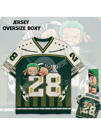 28 Jersey One Piece Roronoa Zoro Anime Y2k Korean Style Baseball Hockey T-shirt Fashion Streetwear Anime Daily Unisex Tops Tees