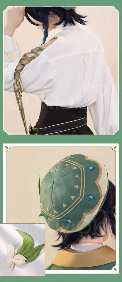 IN STOCK Venti Doujin Cosplay Costume Game Genshin Impact Cosplay DokiDoki-SR Venti Barbatos Cosplay Wig Genshin Impact Costume