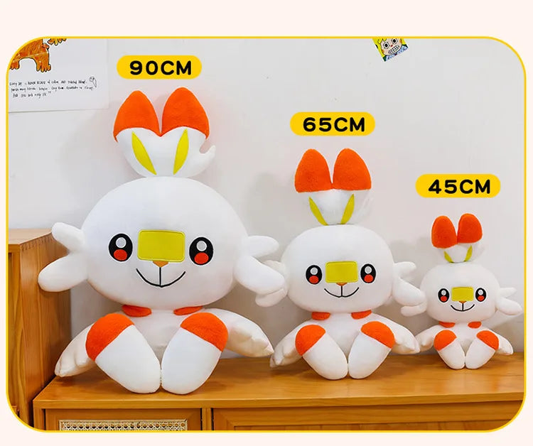 50/70/90cm Big Size Pokemon Scorbunny Anime Plush Stuffed Doll Room Decoration Kawaii Plushies Pillow Ornaments Holiday Gifts