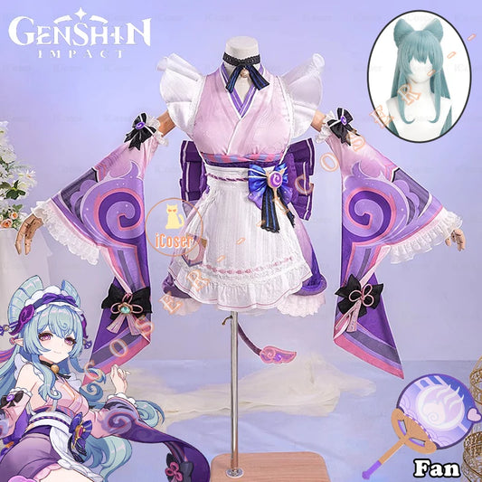iCoser Genshin Impact Yumemizuki Mizuki Cosplay Costume Wig Dress Headwear Tail Natlan Halloween Party for Women Girls Cos Props