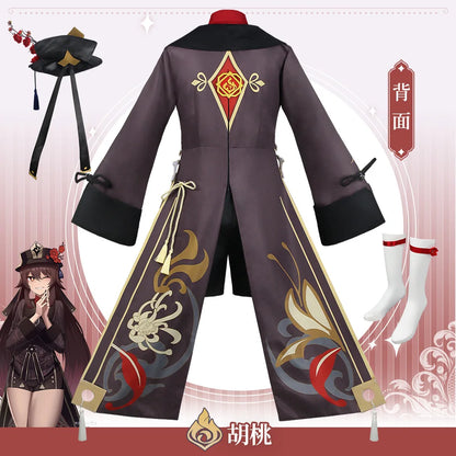 CosZtkhpCN Hu Tao Cosplay Costume Adult Polyester Set