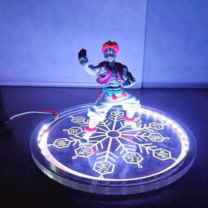 Anime Demon Slayer Kimetsu no Yaiba Infinity Castle Akaza Action Figure Compass Needle Skill DIY LED Light Model Fgurine