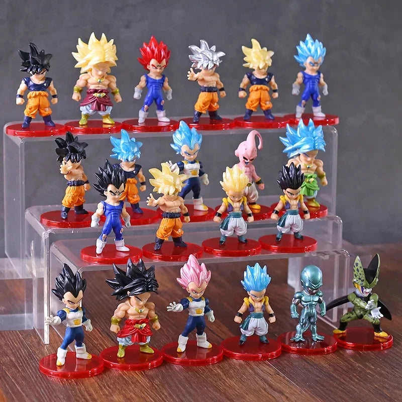 Dragon Ball Z Super Saiyan Son Goku Anime Figure Son Gohan Vegeta Broly Piccolo Majin Buu Set Action Figurine Model Gifts Toy