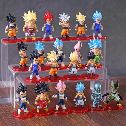 Dragon Ball Z Super Saiyan Son Goku Anime Figure Son Gohan Vegeta Broly Piccolo Majin Buu Set Action Figurine Model Gifts Toy