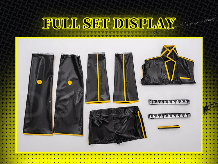 Lenn Cosplay Costume DokiDoki-R Men Black Punk Costume Lenn Cosplay Costume Men Cosplay Black Uniform Male