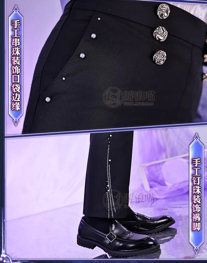 Love and Deepspace Rafayel Boundless Seas Cosplay Costume Wig Birthday Suit Uniform Ring Halloween Party for Women Men iCoser