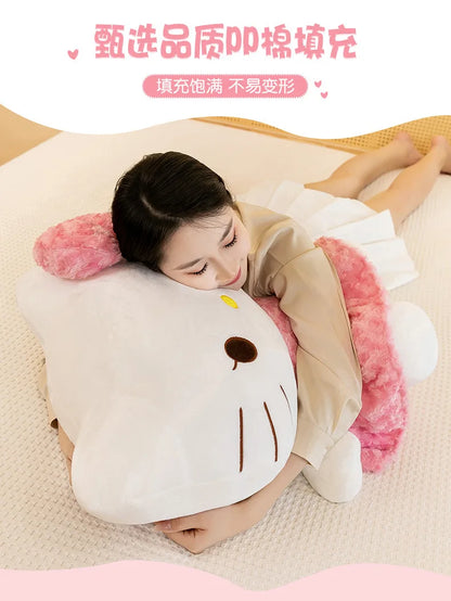 30cm/60cm Aoger Hello Kitty Kawaii Rose My Melody Cartoon Stuffed Animals Soft Plush Doll Companion Toy Children Birthday Gift