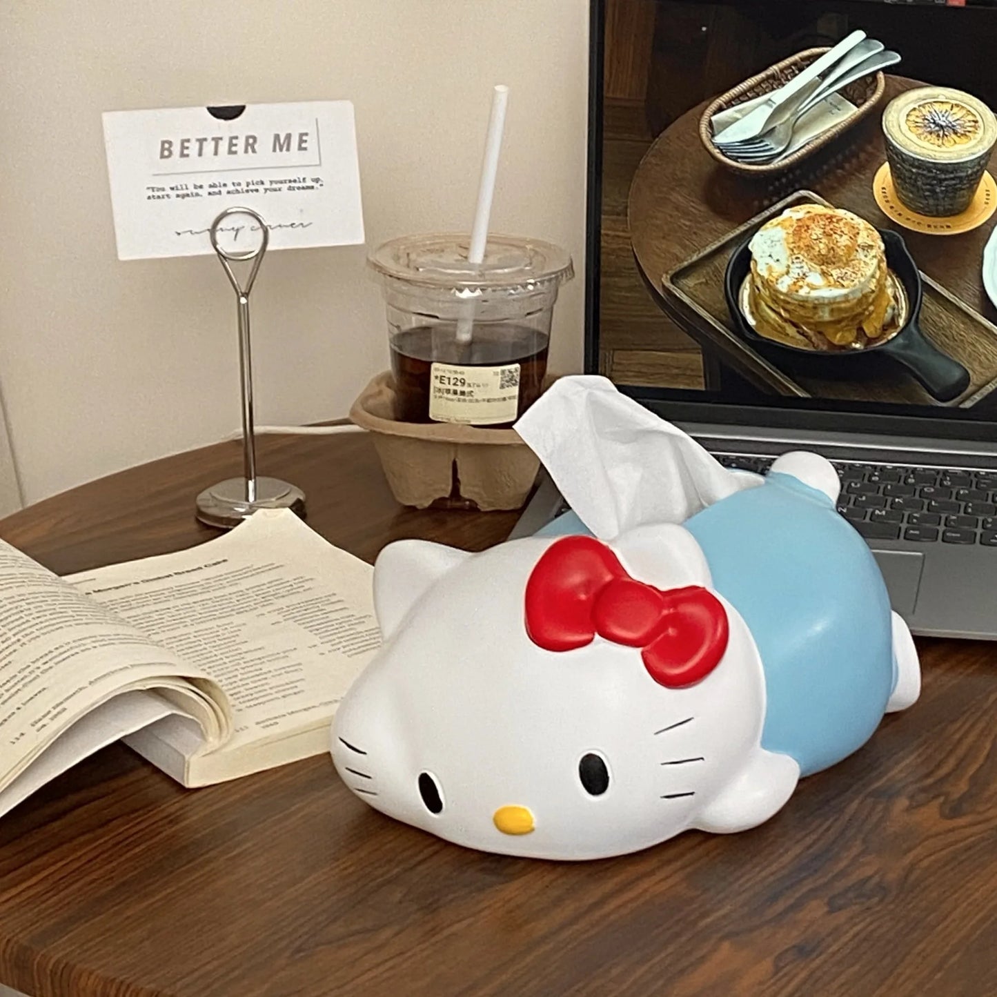 New Sanrio Hello Kitty Tissue Box Cute Party Paper Drawing Box Creative Design Napkin Storage Box