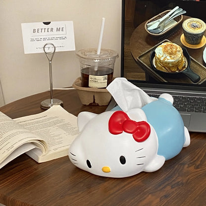 New Sanrio Hello Kitty Tissue Box Cute Party Paper Drawing Box Creative Design Napkin Storage Box