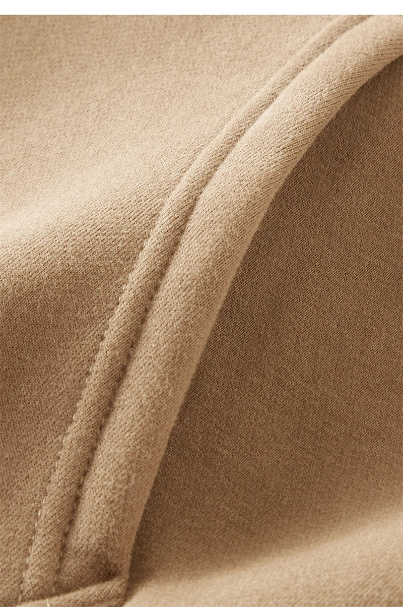 ZODF Basic Winter Men Fleece Zipper Hoodies Unisex Casual Loose 350gsm Warm Solid Hooded Sweatshirts Coats 18 Colors HY0726