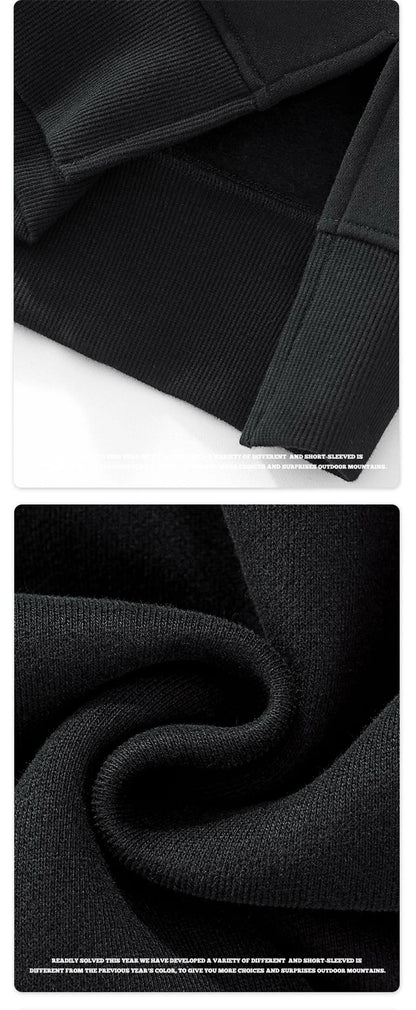 ZODF Fashion Men Winter Side Split Fleece Sweatshirt Winter Unisex Oversized 350gsm O Neck Warm Pullovers Brand Clothing HY0058