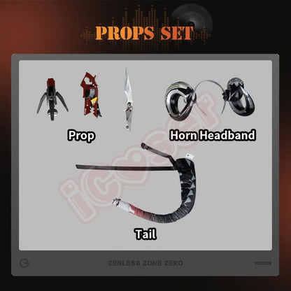 Zenless Zone Zero Orphie Cosplay Costume Wig Uniform Hat Headwear Ear Obol Squad Halloween Party for Women Girls Carnival iCoser